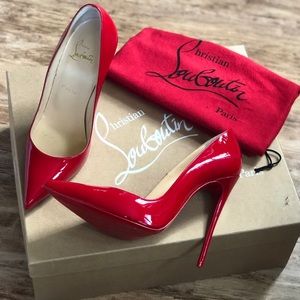 Red Christian Louboutin pumps.